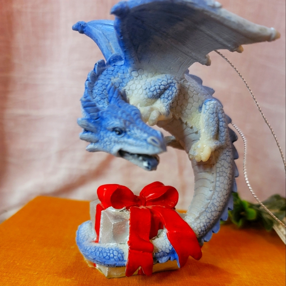 Blue Dragon Ornament  4.5" tall.